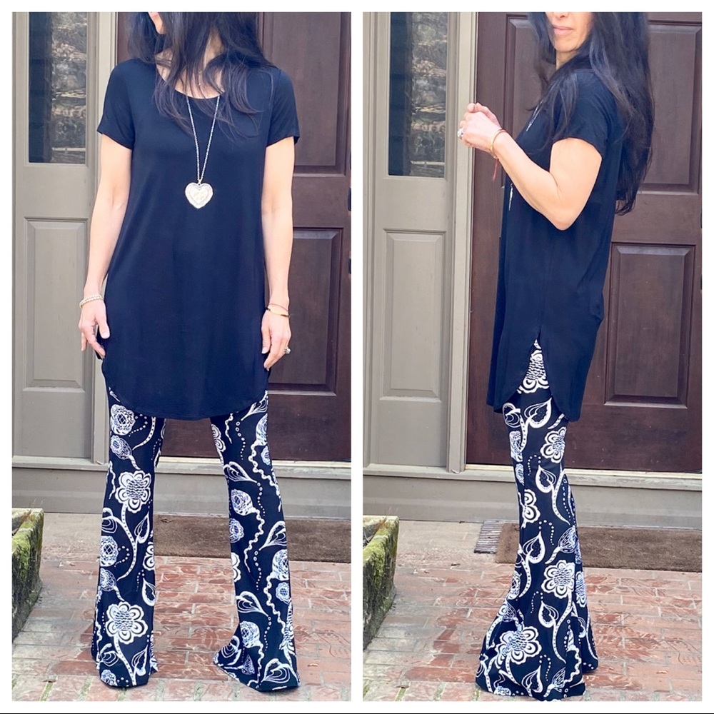 Retro print Fabulous wide leg bell flare pants - Picture 3 of 8